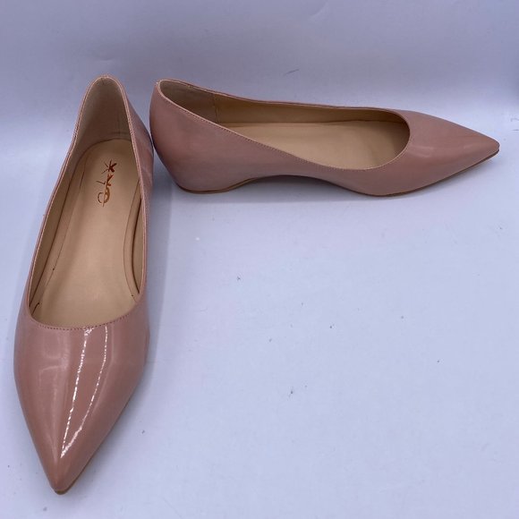 XYD Nude Pointy Toe Hidden Low Heel Pumps - Picture 4 of 11